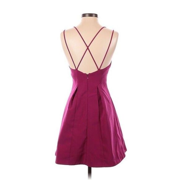 TOPSHOP magenta pink strappy fit and flare formal dress SIZE 2 - Picture 2 of 9